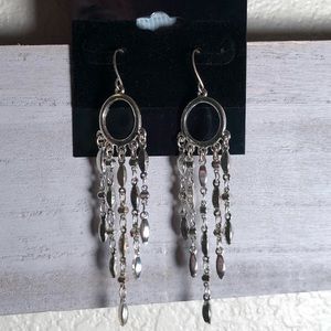 Silver color dangle earrings